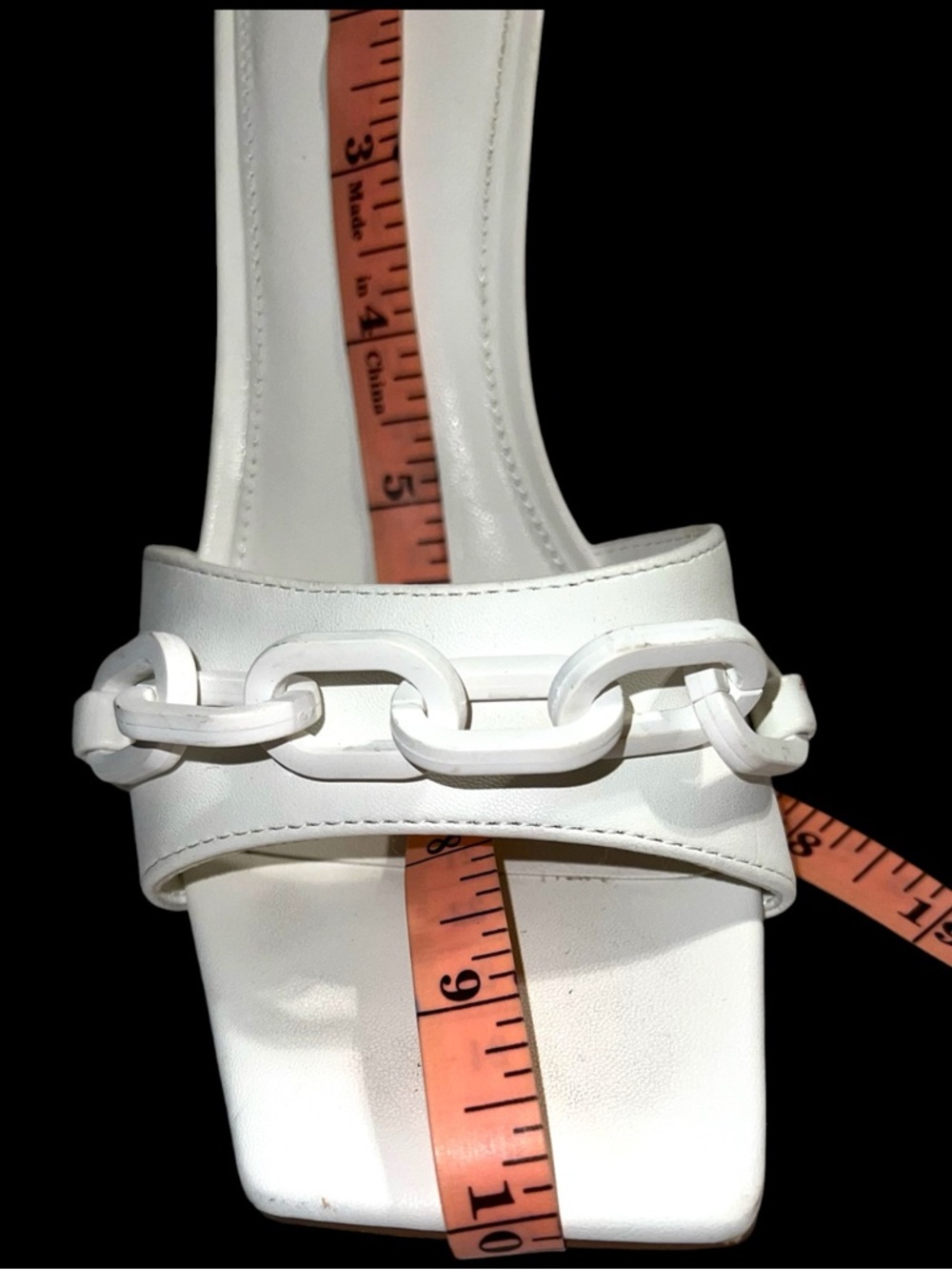 Forever 21 White Chain-Trim High Heel Slide Mules - Picture 11 of 12